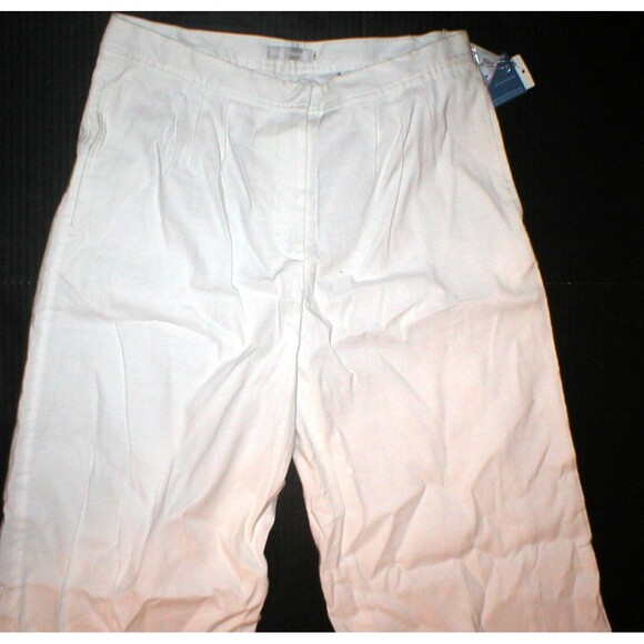 NWT $278 Badgley Mischka White Linen Lined Pants 6 30 X 33 Designer Beautiful Ne - Picture 2 of 3